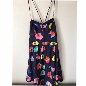 American Eagle Navy Floral Tie Strap Dress